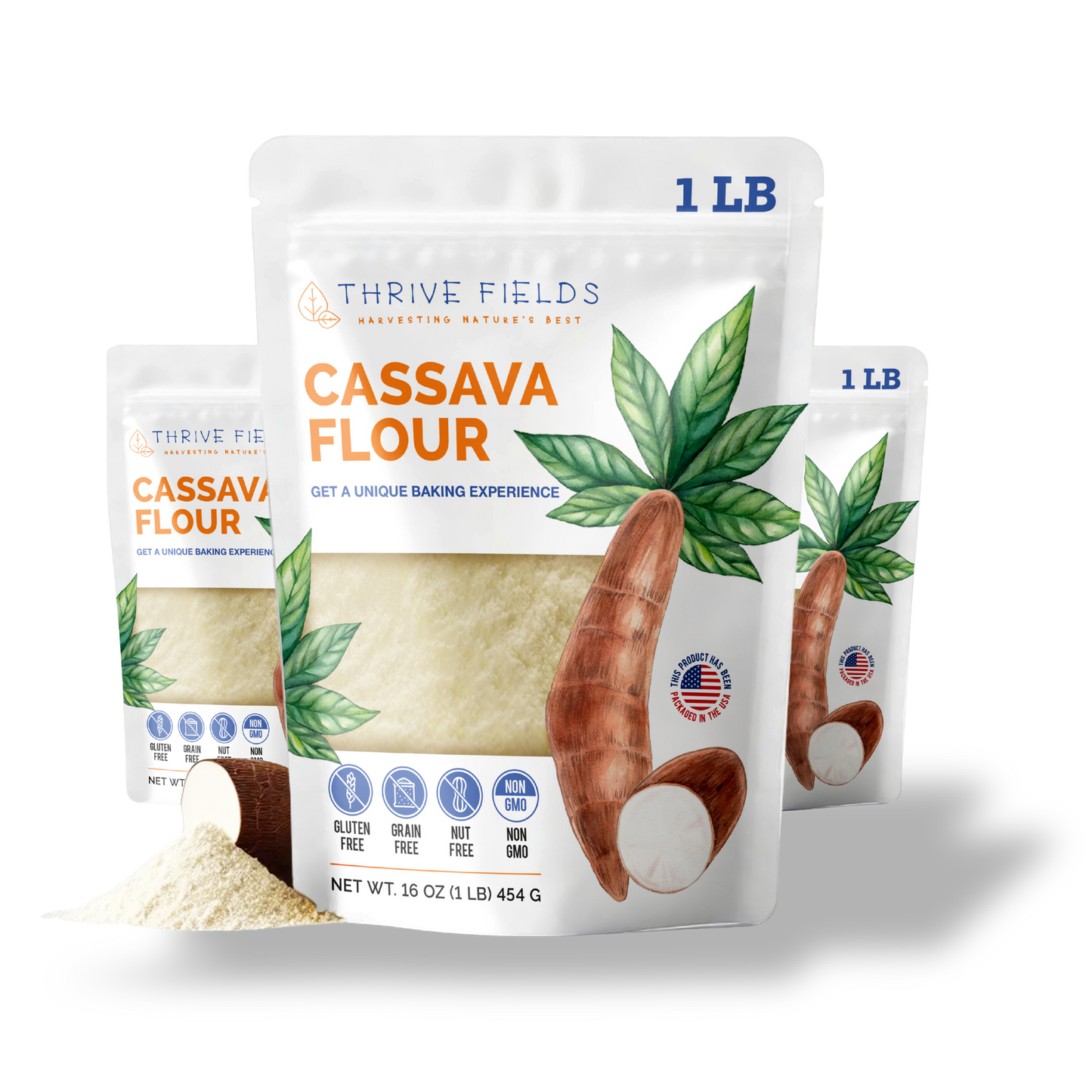 Premium Cassava Flour – Gluten-Free, Grain-Free, Nut-Free, All-Purpose Alternative for Baking & Cooking – Paleo, Keto, Vegan Friendly