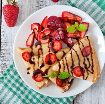 Crepes with Almond, Butter, & Berries